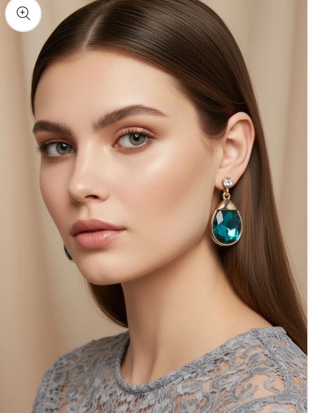 Teardrop Stone Earrings in Teal and Gold